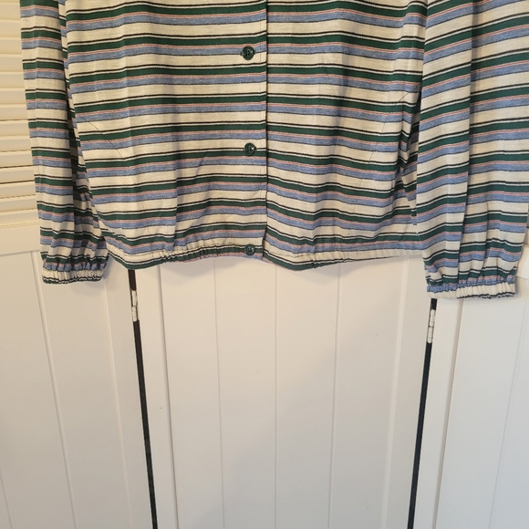 VINTAGE 1970'S Kay Windsor SZ3 STRIPPED BUTTON FRONT SHIRT - Picture 4 of 12